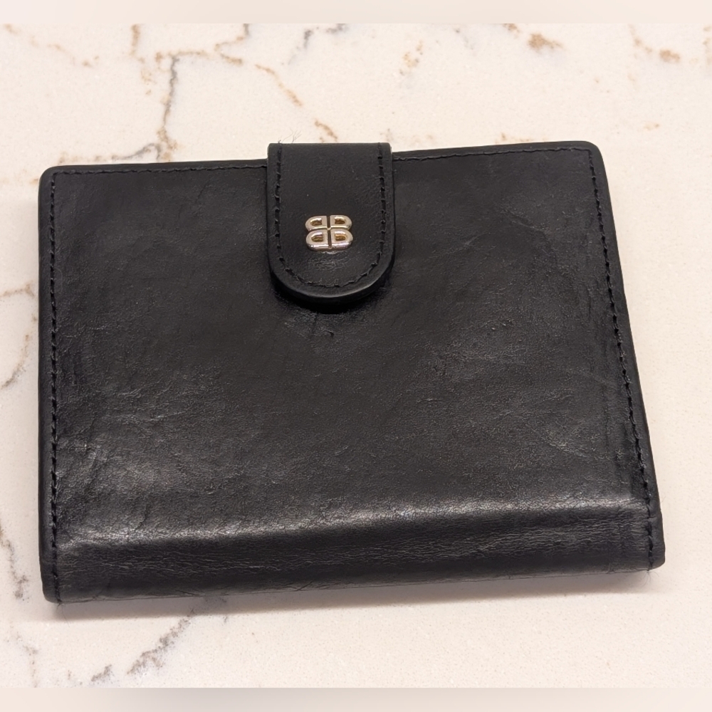 💚Bosca Leather Photo/Card Wallet - EUC - Black 4x3 Inches